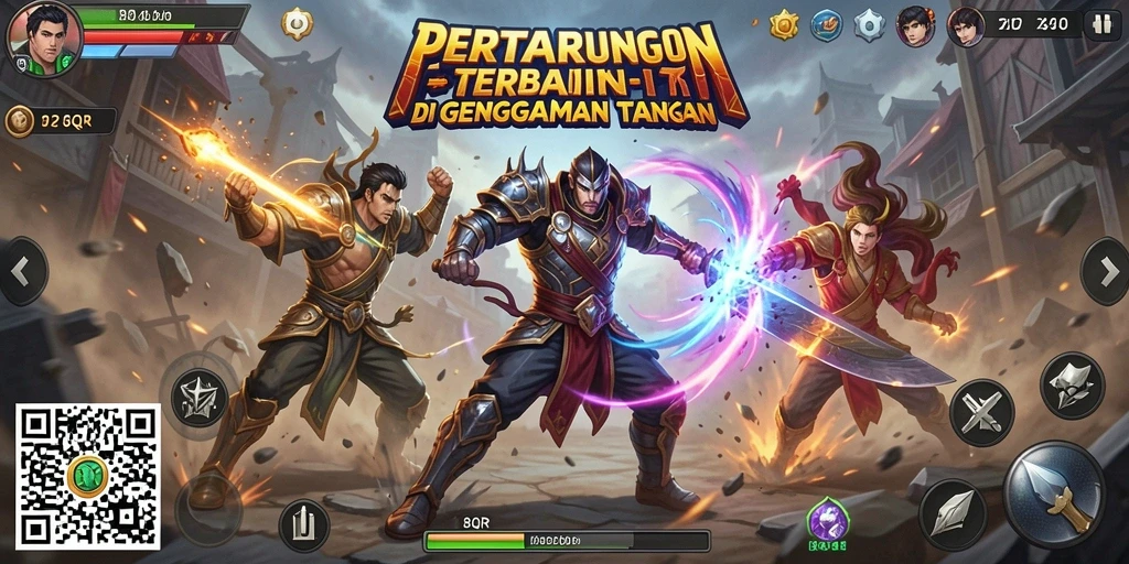 Tampilan gameplay <strong>8QR</strong> yang menarik dengan pertarungan dinamis.