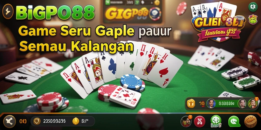 Tampilan gameplay Gaple yang seru dan interaktif di BIGPO88.