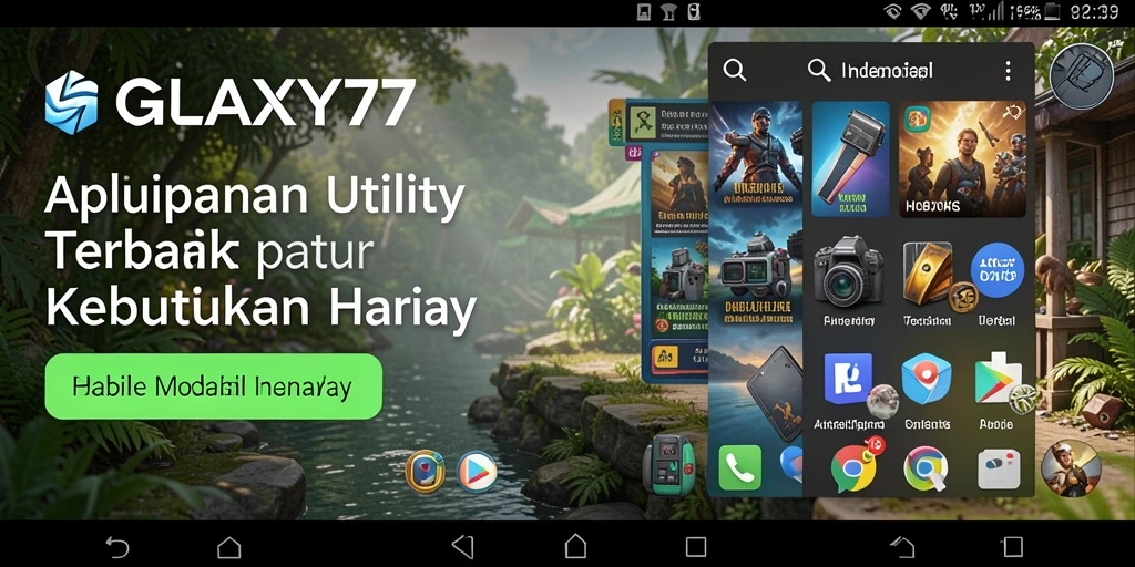 Tampilan utama aplikasi GALAXY77 yang menunjukkan fungsi Utility.