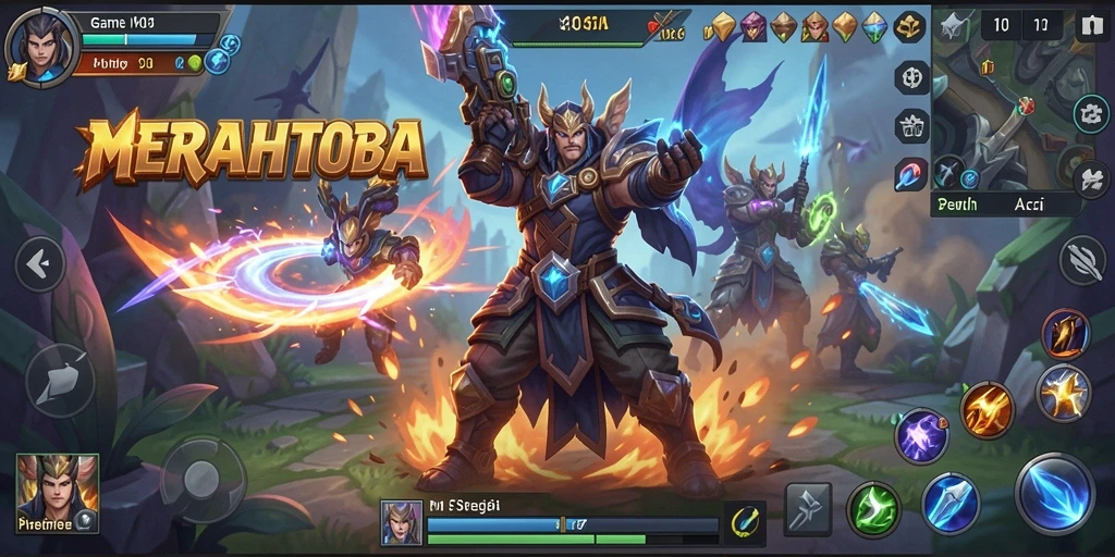 Screenshot gameplay seru di arena MOBA MERAHTOTO.