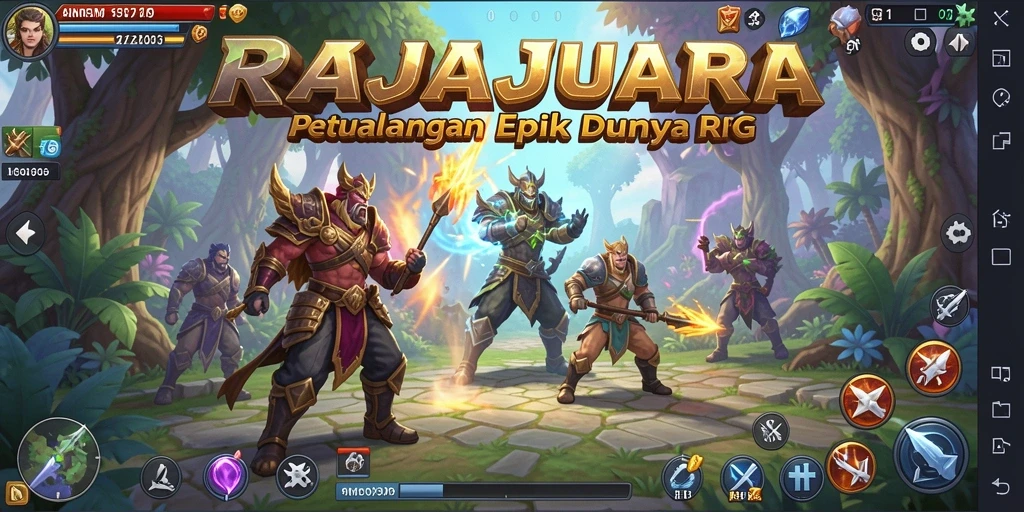 Screenshot dari gameplay menarik RAJAJUARA yang menunjukkan pertarungan epik.