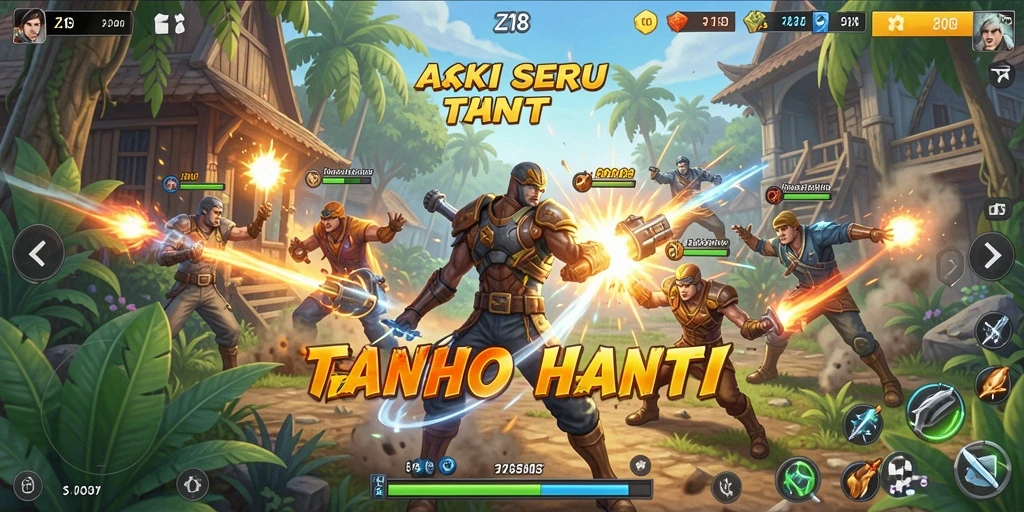 Tangkapan layar utama Z18 menampilkan aksi karakter yang mendebarkan dalam pertempuran.